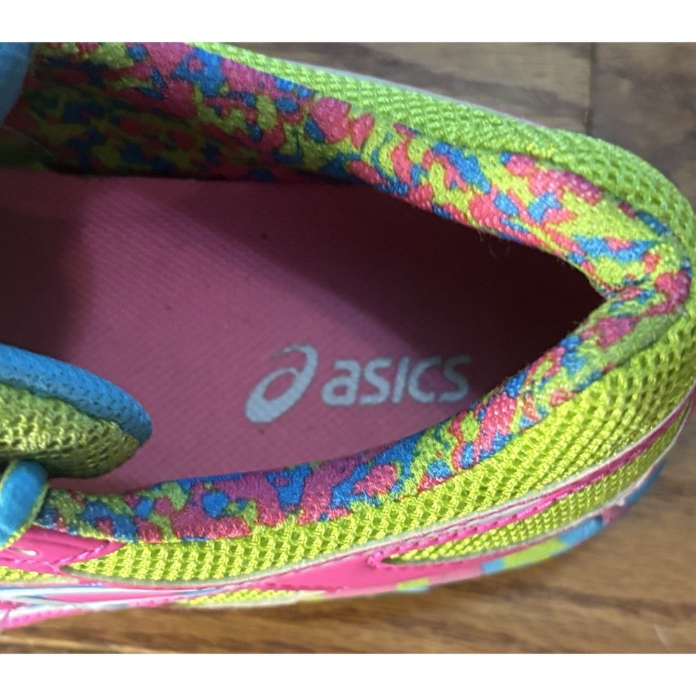 Asics Gel Frantic 7 Pink White Lime Woman's Size 8 Shoes Psychedelic Running - Picture 10 of 11